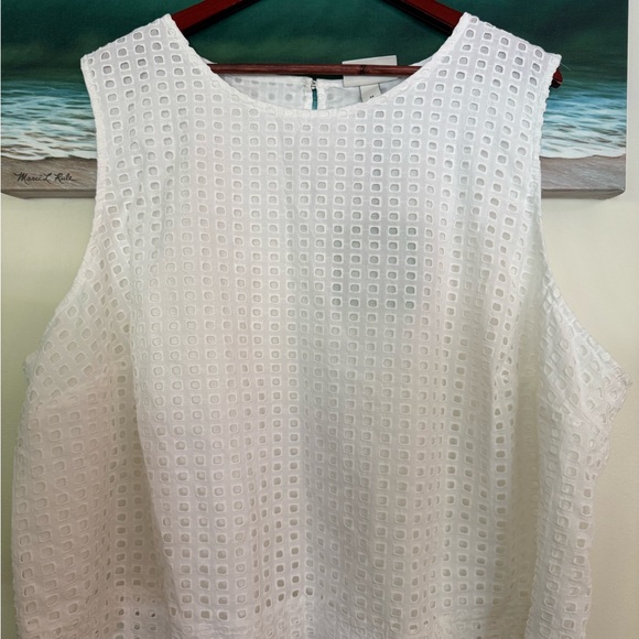 kate spade Tops - Kate Spade White Eyelet Blouse 3X
